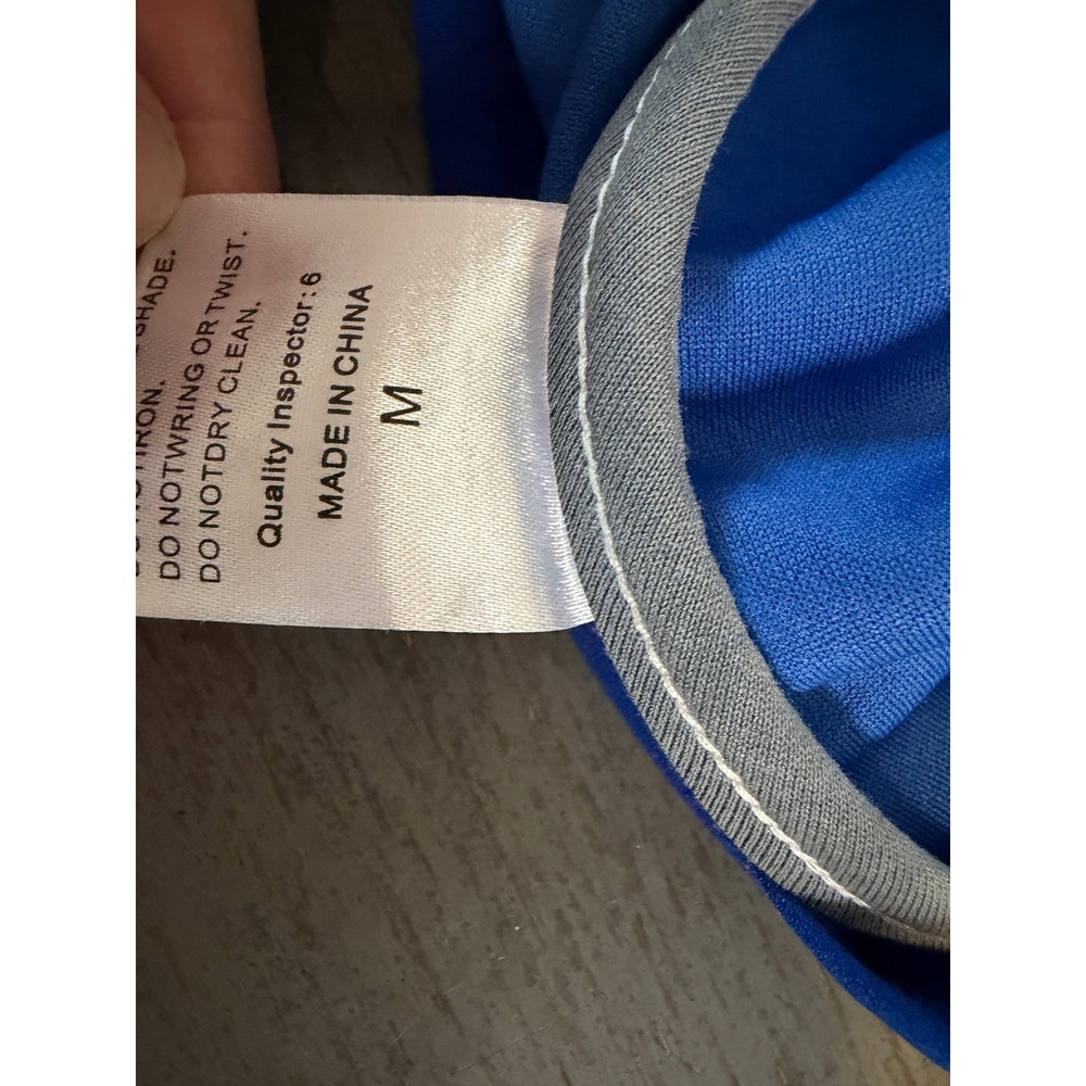 Unbranded Cobalt Blue Mock Neck Bell Sleeve Mini Dress Size M Retro Style - Picture 7 of 7